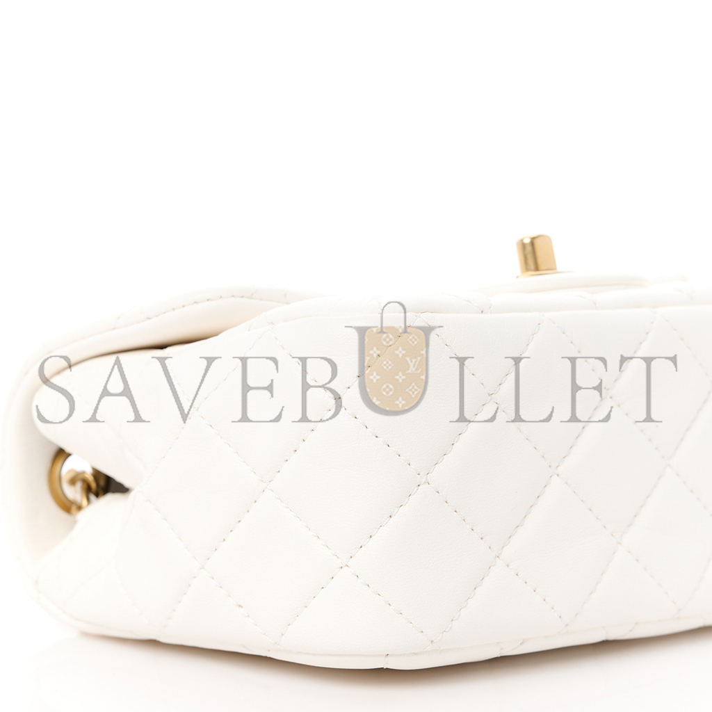 ch*el master G01den ball flap bag fatty square white (18*13*7cm)